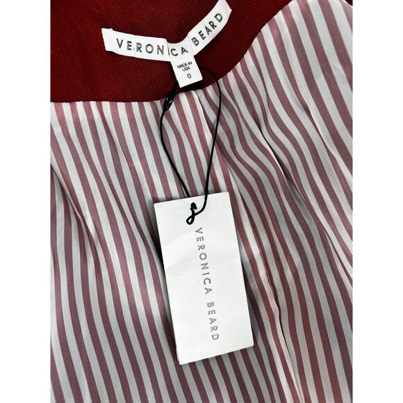 Veronica Beard Baltazar Linen Peplum Dickey Jacket In Clay - Picture 8 of 13